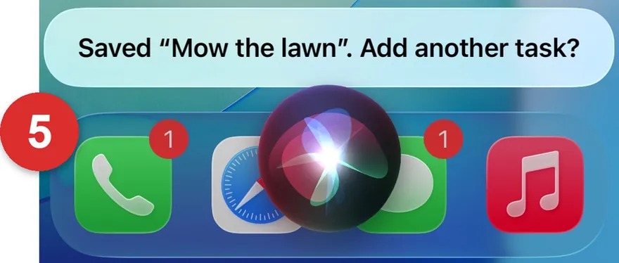 A task captured through Siri.